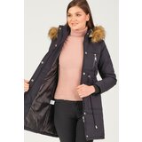 PLAIN DARK BLUE Z6711 DEWBERRY CREMONA WOMEN COAT | shoptok.hr