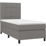  Box spring postelja z vzmetnico temno siva 80x200 cm blago, (20790929) | Shoptok.si