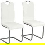 Konzolne blagovaonske stolice od umjetne kože 2 kom bijele  Konzolne blagovaonske stolice od umjetne kože 2 kom bijele Slike