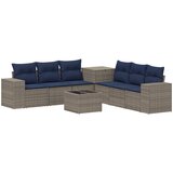  Set sofe 8 kom. Siva i tamnoplava Poli Rattan i čelik | shoptok.hr