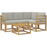  Set vanjskih sofa 5 kom. Bijela i svjetlosiva Poliester | shoptok.hr