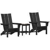  Vrtna stolica 3 pcs Crna 80.5 x 74.5 x 92 cm Polietilen | shoptok.hr