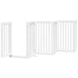 vidaXL Ograda za pse z vrati zložljiva 12 panelov bela 600 cm les | Shoptok.si