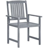  Vrtne stolice s jastucima 4 kom sive od masivnog drva bagrema | shoptok.hr