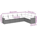  7-dijelni set vrtnih sofa od poliratana s jastucima crni | shoptok.hr
