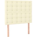  Boxspring - Krevet s oprugama i madracem krem 90 x 200 cm od umjetne kože - Krema 90 x 200 cm gumbi | shoptok.hr