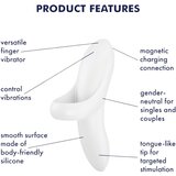 Satisfyer Naprstni vibrator Bold Lover, bel | Shoptok.si