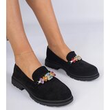 Gemre Black women's moccasins adorned with stones Liliana | Shoptok.si