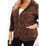 Kesi Włoski Women's Plus Size cotton zip-up hoodie brown | shoptok.hr