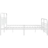  Metalni okvir kreveta uzglavlje i podnožje bijeli 193x203 cm | shoptok.hr