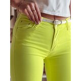 DStreet Spodnie damskie skinny z paskiem VIVASKIN żółte | shoptok.hr