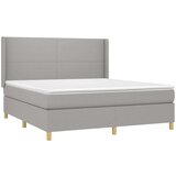  Box spring postelja z vzmetnico svetlo siva 160x200 cm žamet, (20846713) | Shoptok.si