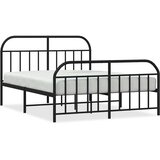  Metalni okvir kreveta uzglavlje i podnožje crni 150x200 cm | Eponuda.com