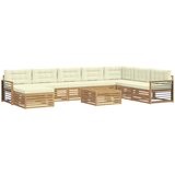  Set vanjskih sofa 9 kom. Bijela i krem Čvrsto drvo akacije | shoptok.hr