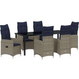  Set vrtnih stolova s jastučićima crni poli-ratan | shoptok.hr