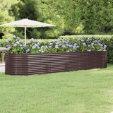 vidaXL Povišena vrtna gredica od čelika 396x100x68 cm smeđi | shoptok.hr