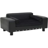 SOFA za pse crna 81 x 43 x 31 cm od pliša i umjetne kože Cijene