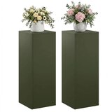  Stalak za biljke 2 pcs Maslinastozelena 30 x 30 x 80 cm Čelik - Maslinastozelena 2x (30 x 30 x 80 cm) | shoptok.hr