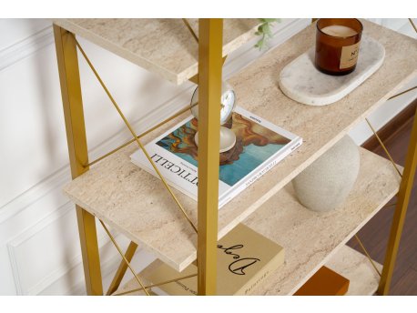 Hanah home polica za knjige elysian travertine gold | Eponuda.com