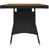  Vrtni stol crni 130x70x72 cm poliratan i masivno bagremovo drvo | Eponuda.com