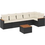  The Living Store Vrtna sedežna garnitura 7-delna z blazinami črn poli ratan - Vrtna Sedežna Garniture, (21460208) | Shoptok.si