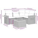  5-dijelni set vrtnih sofa od poliratana s jastucima sivi | shoptok.hr