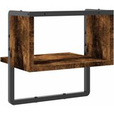  Zidna polica s prečkom dimljena boja hrasta 30 x 25 x 30 cm | shoptok.hr