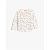 Koton Floral Pattern Long Sleeved T-Shirt with Ruffle Collar Cotton | Shoptok.si
