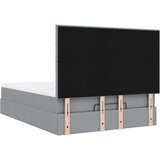 vidaXL Otomanski posteljni okvir z vzmetnico siv 140x190 cm blago | Shoptok.si