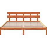  Krevetna konstrukcija s uzglavljem vosak smeđa 200x200 cm od punog borovog drveta | shoptok.hr