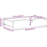  Ladice ispod kreveta s kotačima 2 kom 80x55x16 cm od borovine | shoptok.hr