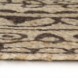  Ručno rađeni tepih od jute s tamnosmeđim uzorkom 150 cm | shoptok.hr