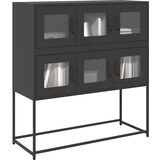 vidaXL Komoda črna 100,5x39x107 cm hladno valjano jeklo | Shoptok.si