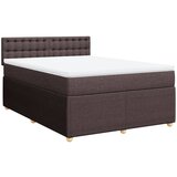 vidaXL Krevet s oprugama i madracem tamnosmeđi 140 x 190 cm od tkanine | shoptok.hr