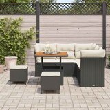  Sjedeća garnitura za vrt 8 kom. 5-Broj sjedala Crna i Krema 80 x 80 x 71 cm | shoptok.hr
