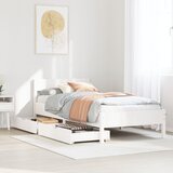 vidaXL Posteljni okvir brez vzmetnice bel 75x190 cm trdna borovina Cene