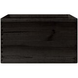  Drvena kutija s ručkama crna 40x30x23 cm puno drvo bor | shoptok.hr