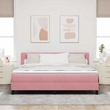  LED Box Spring Krevet Ružičasta 180 x 200 cm Baršun | shoptok.hr