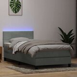 Box spring postelja z vzmetnico svetlo siva 80x220 cm žamet, (21792938) Cene