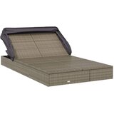 LEŽAJ za sunčanje za 2 osobe sivi 213 x 118 x 97 cm poliratan | shoptok.hr