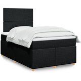 vidaXL Box spring postelja z vzmetnico črn 120x200 cm blago Cene