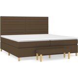  s oprugama i madracem tamnosmeđi 200x200 cm od tkanine | shoptok.hr