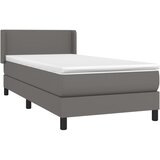  Krevet s oprugama i madracem sivi 90 x 190 cm od umjetne kože | shoptok.hr