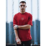 DStreet T-shirt męski z nadrukiem bordowy | shoptok.hr
