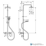  Usponski tuš termostatski mat crna Vernis 230 Hansgrohe | Eponuda.ba