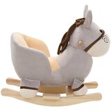  Magarac za ljuljanje s naslonom plišani 60 x 32 x 55 cm sivi | shoptok.hr