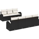  8-dijelni vrtni sofa set s jastučićima crna poli ratan | shoptok.hr