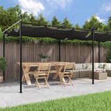 vidaXL Pergola s pomično streho antracitna 589x292x230 cm cene