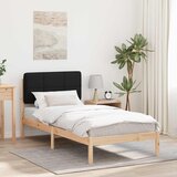  Krevetni okvir s tapiciranim uzglavljem Crna 90 x 200 cm | shoptok.hr