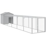  Kavez za kokoši s igralištem svjetlosivi 117x609x123 cm čelični | shoptok.hr